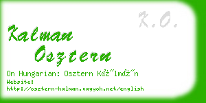 kalman osztern business card